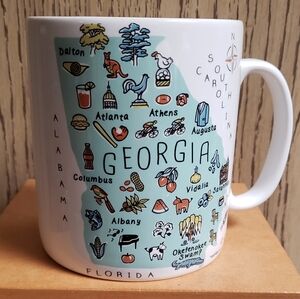 222 Fifth My Place GEORGIA Porcelain X-LARGE MUG 24 oz Graphic Souvenir Novelty